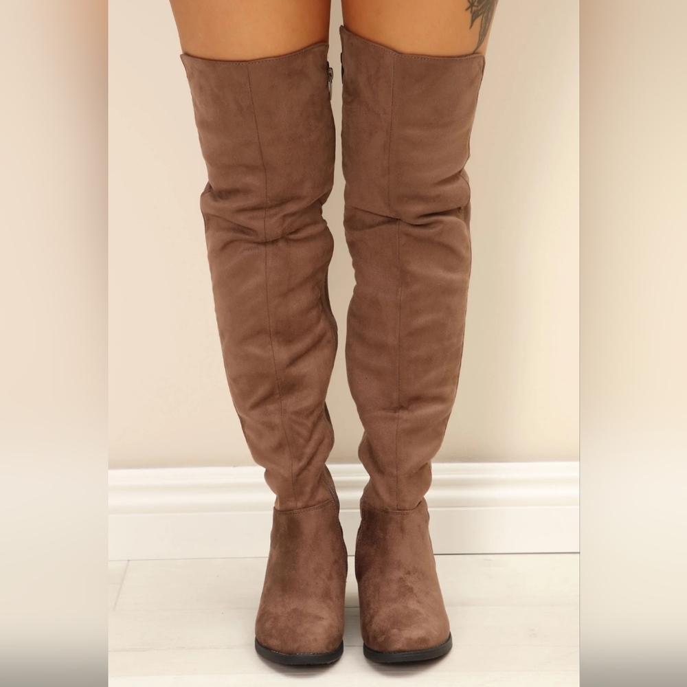 New without box Wild Diva Suede Knee Boots